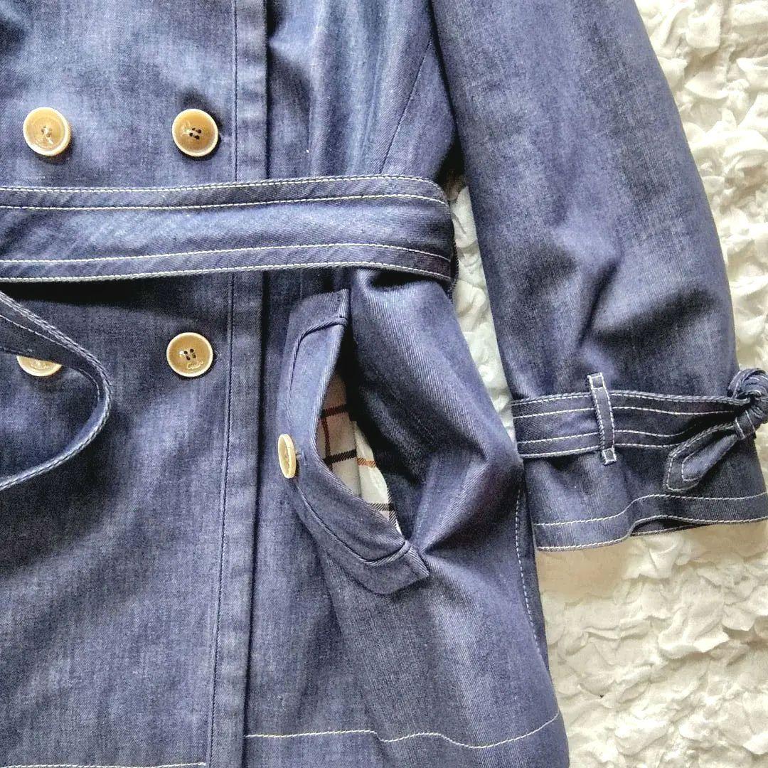 美品　COACH　Lサイズ　トレンチコート　スプリングコート　デニム　ベルト