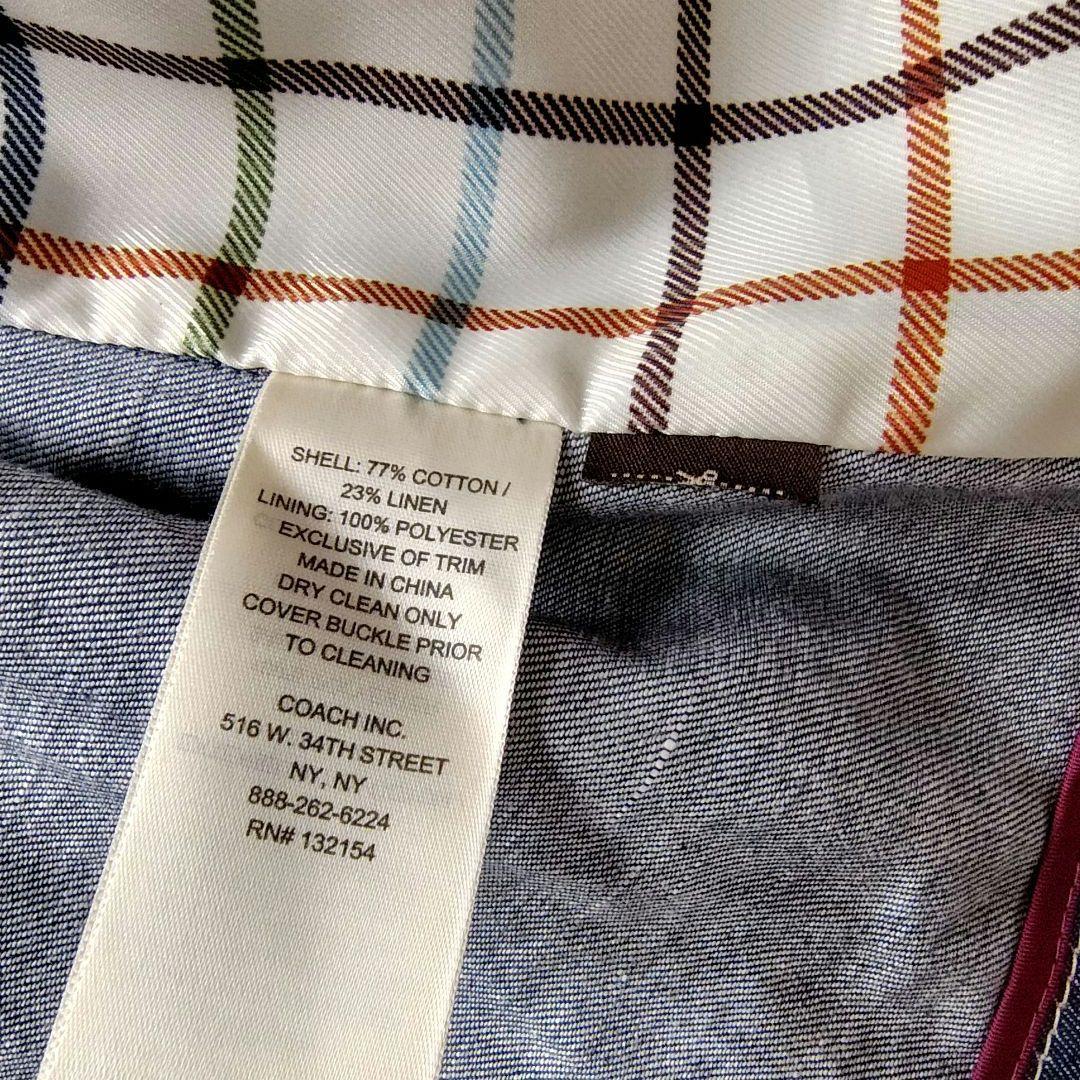 美品　COACH　Lサイズ　トレンチコート　スプリングコート　デニム　ベルト