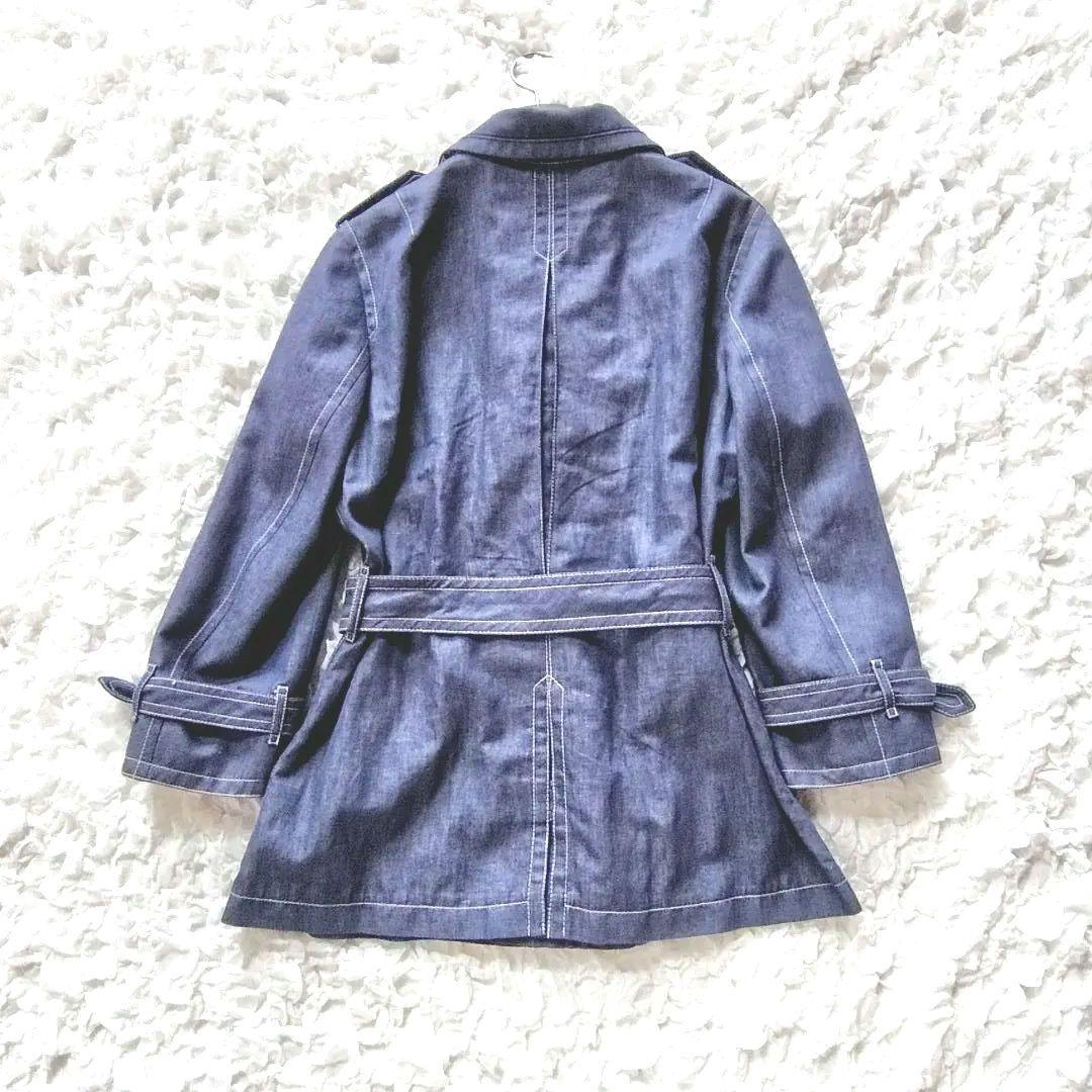 美品　COACH　Lサイズ　トレンチコート　スプリングコート　デニム　ベルト