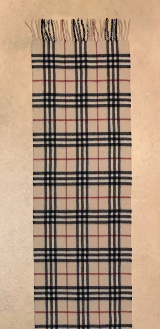 美品 バーバリーロンドン カシミヤ100% ノバチェック マフラー ベージュ