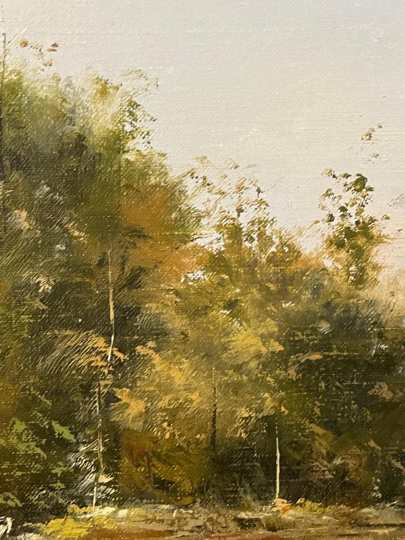 キ*ゴ様 「真作」林朝路「道」風景画　油彩画　額装　サイン有り　P8号