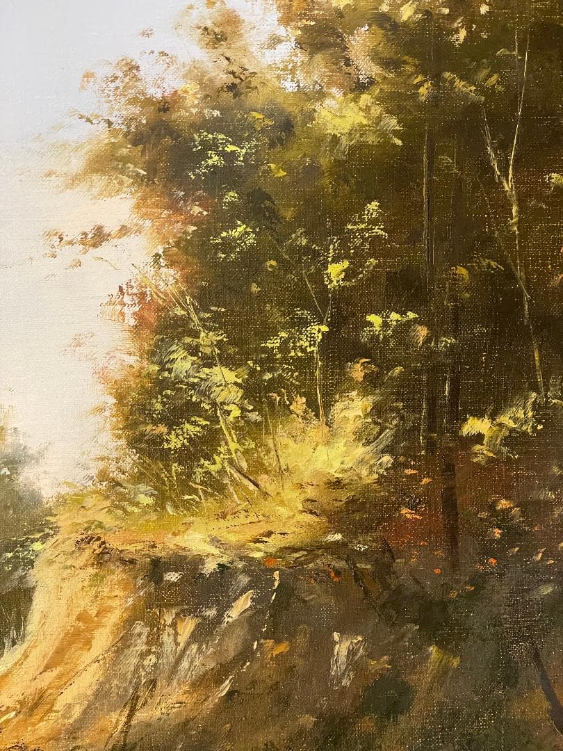 キ*ゴ様 「真作」林朝路「道」風景画　油彩画　額装　サイン有り　P8号