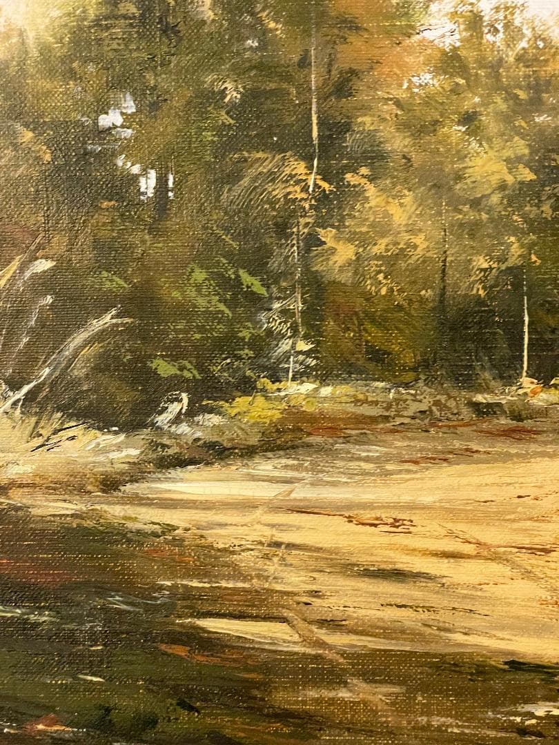 キ*ゴ様 「真作」林朝路「道」風景画　油彩画　額装　サイン有り　P8号