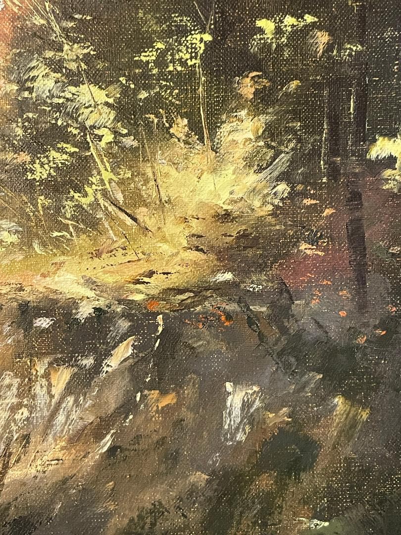 キ*ゴ様 「真作」林朝路「道」風景画　油彩画　額装　サイン有り　P8号