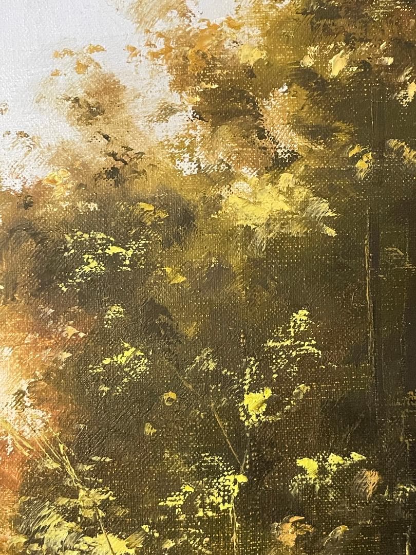 キ*ゴ様 「真作」林朝路「道」風景画　油彩画　額装　サイン有り　P8号