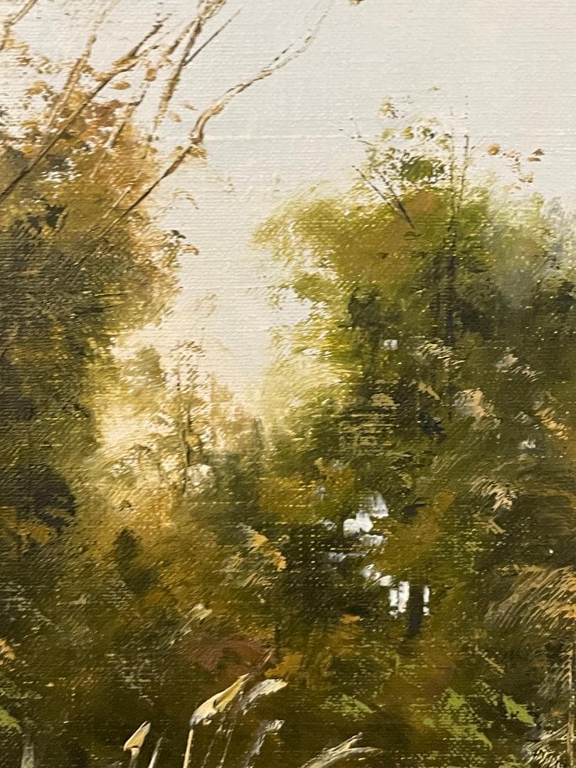 キ*ゴ様 「真作」林朝路「道」風景画　油彩画　額装　サイン有り　P8号