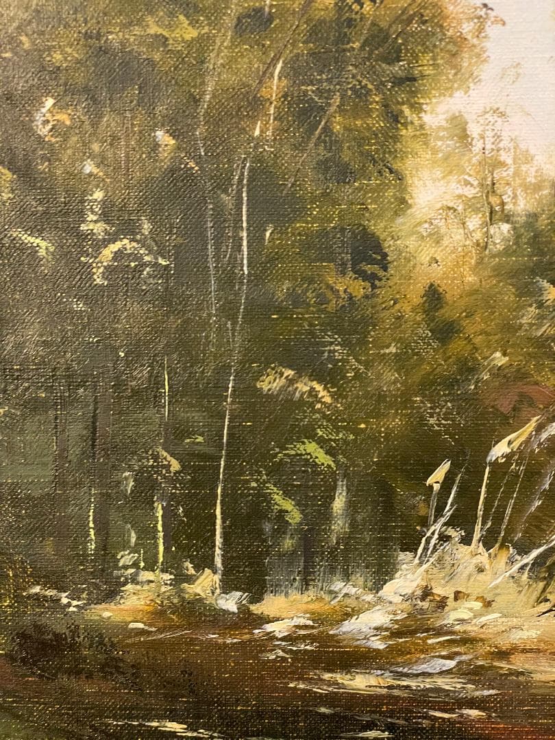 キ*ゴ様 「真作」林朝路「道」風景画　油彩画　額装　サイン有り　P8号