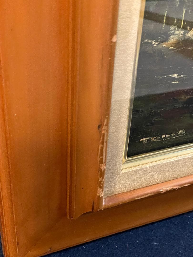 キ*ゴ様 「真作」林朝路「道」風景画　油彩画　額装　サイン有り　P8号