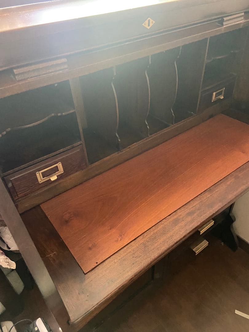 直接引き取り限定　アンティーク　家具　机　アコーディオン　ヴィンテージ