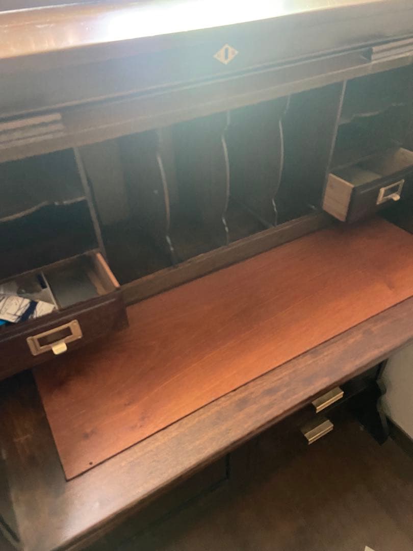 直接引き取り限定　アンティーク　家具　机　アコーディオン　ヴィンテージ