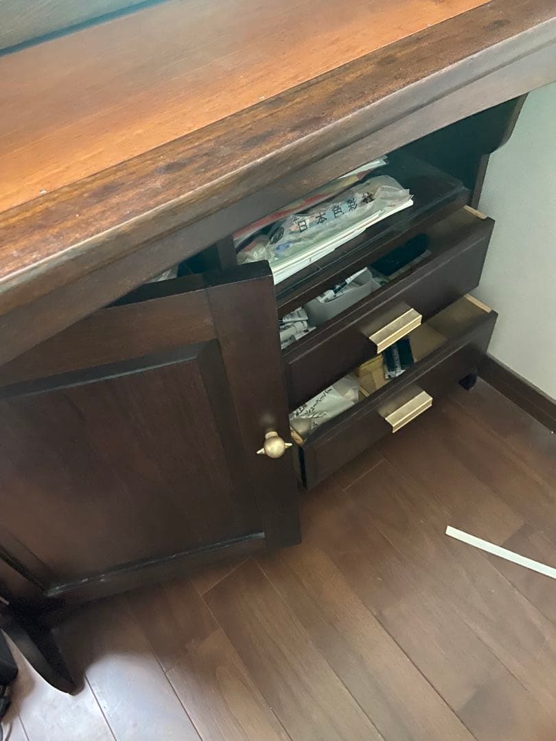 直接引き取り限定　アンティーク　家具　机　アコーディオン　ヴィンテージ