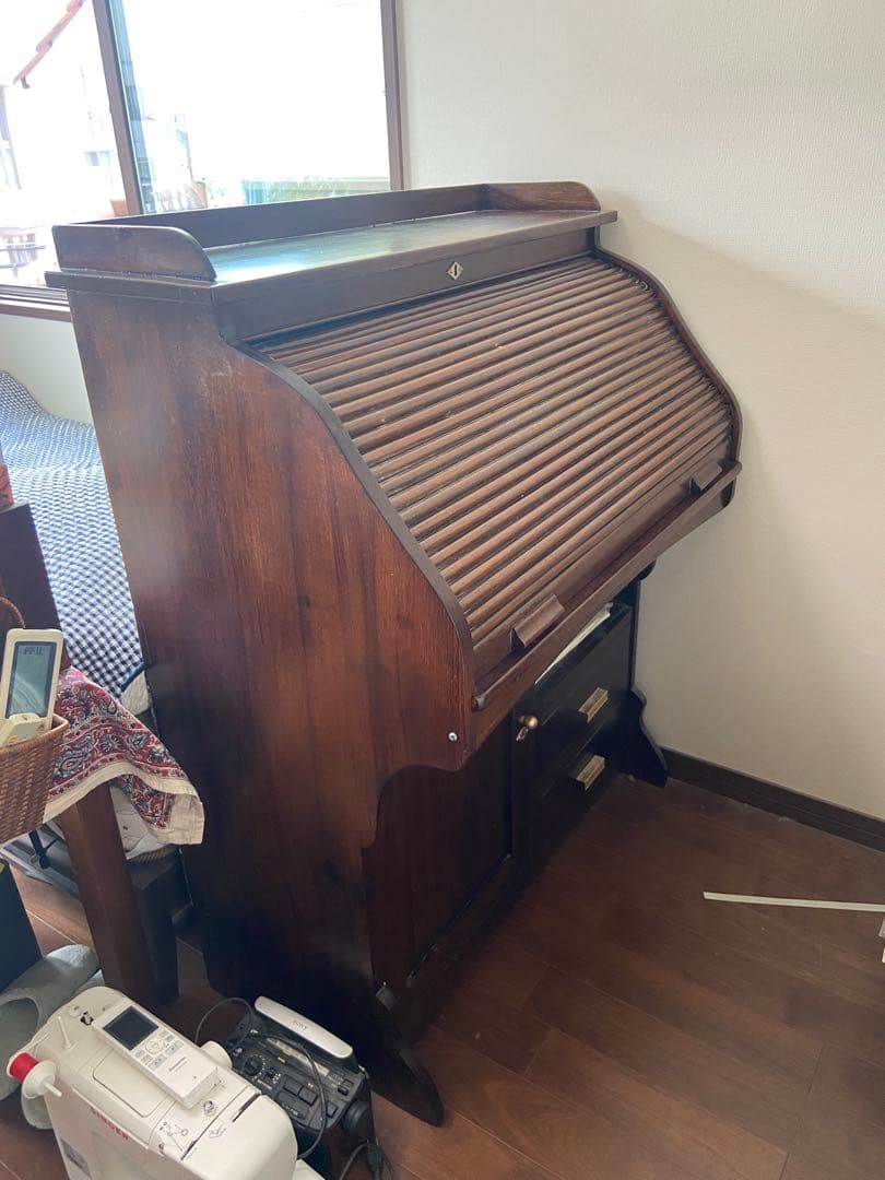 直接引き取り限定　アンティーク　家具　机　アコーディオン　ヴィンテージ