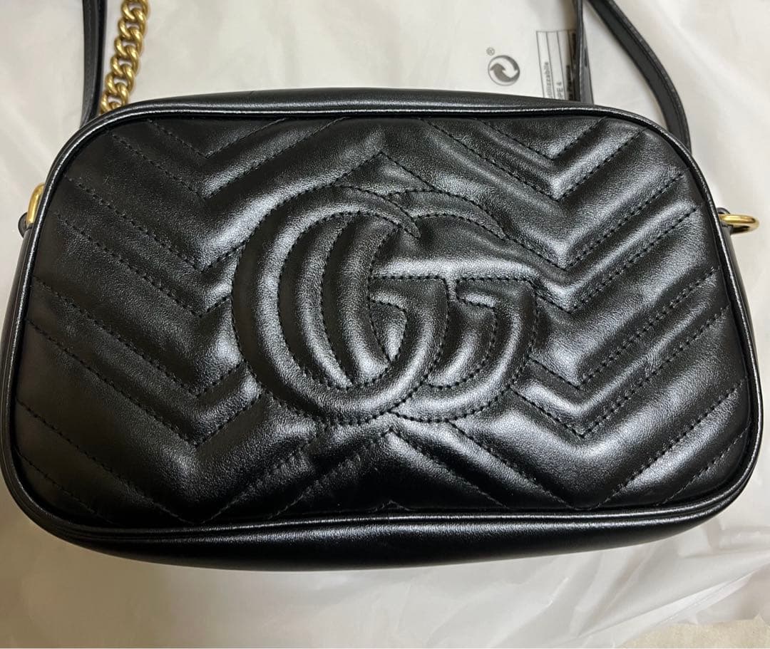 GUCCI マーモント ブラック GGロゴ ショルダーバッグ グッチ