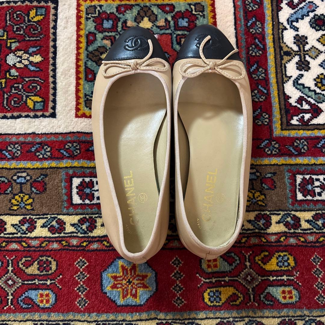 CHANEL バレエフラットシューズ 38C made in Italy