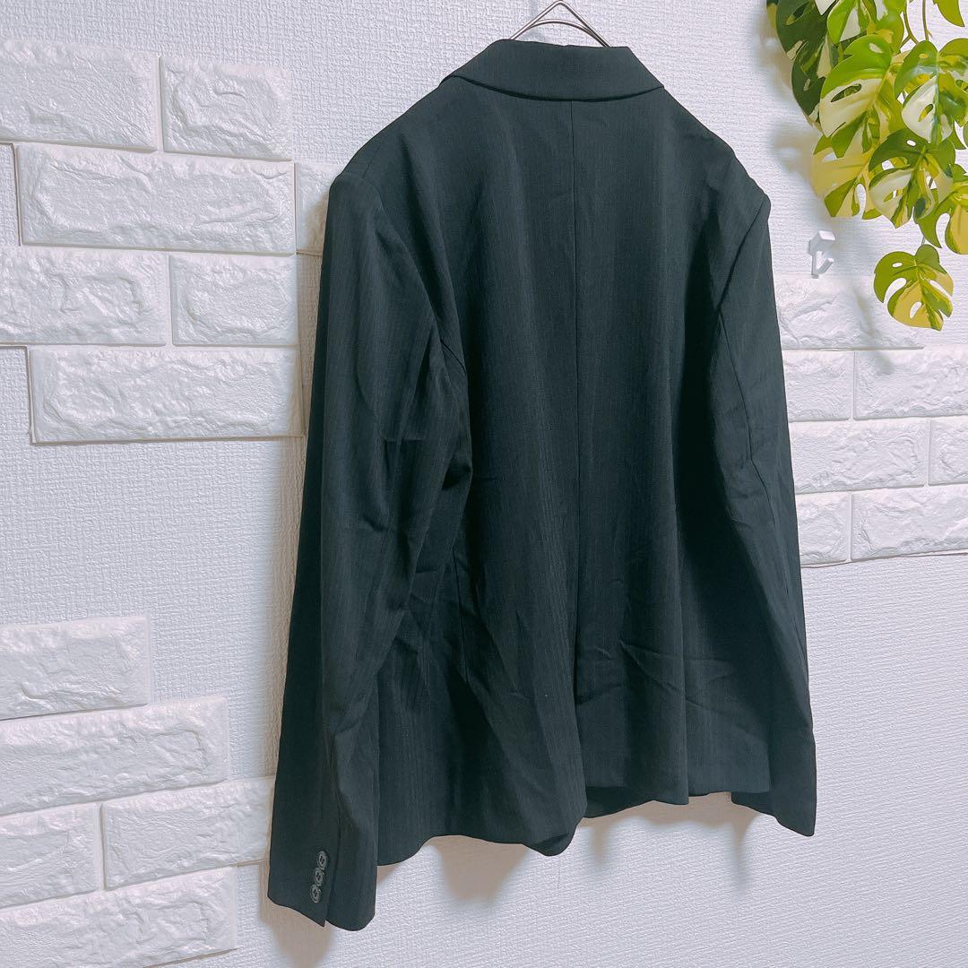 インディヴィ　セットアップ　スカート　４２　美品　黒　ストライプ　スーツ　薄手