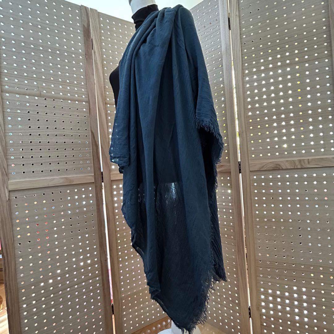 美品　ファリエロ　サルティ　大判ストール　モダール　ネイビー