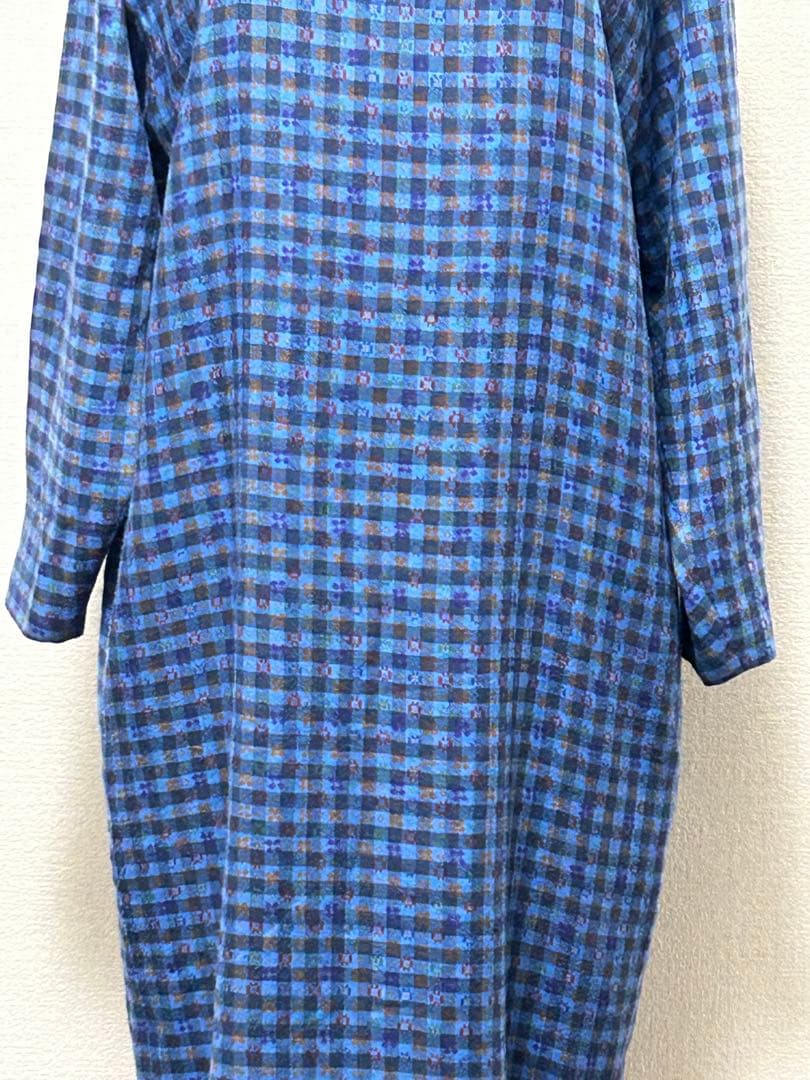 【かおり】クリスチャン・ディオール チェック小花柄 ロングワンピース