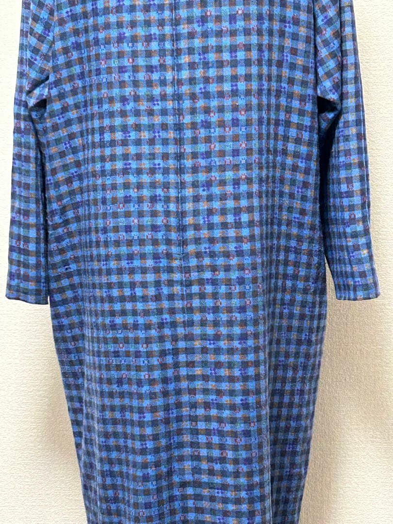 【かおり】クリスチャン・ディオール チェック小花柄 ロングワンピース