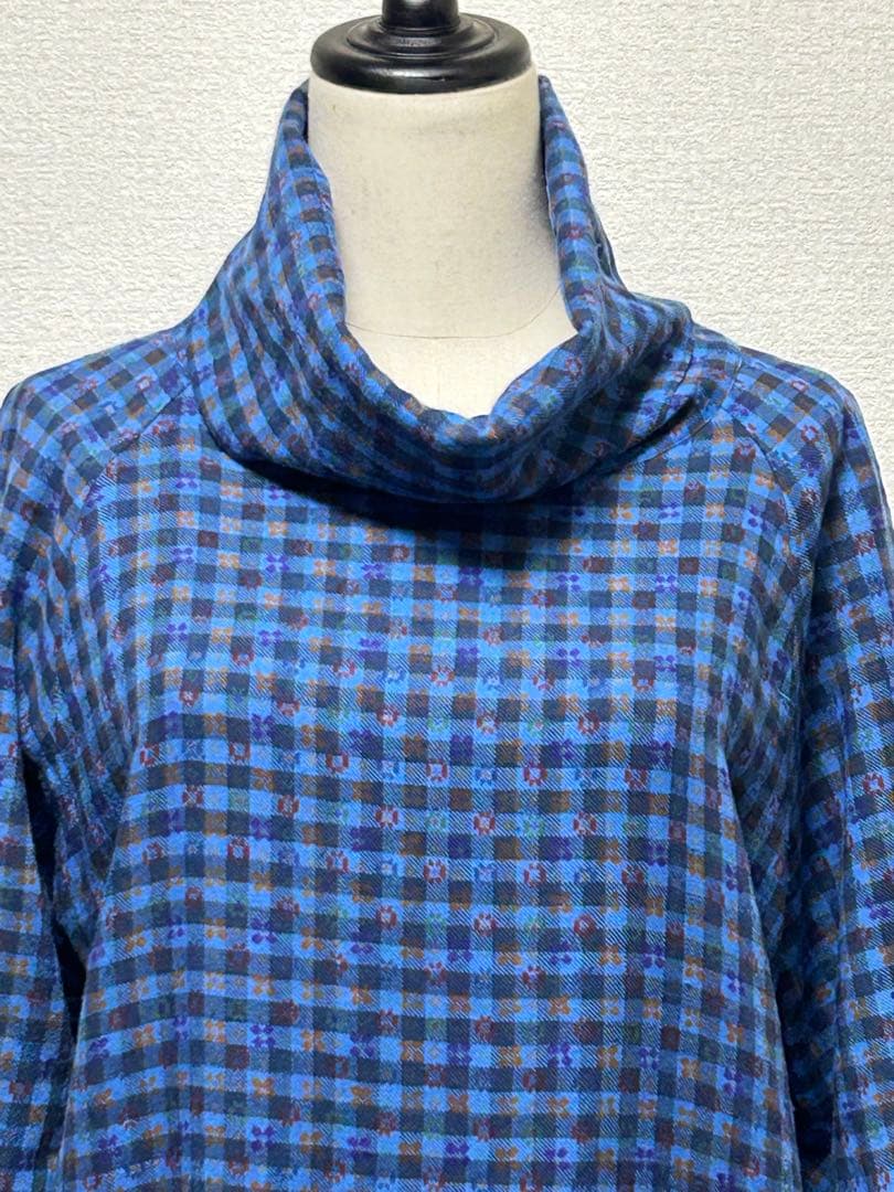 【かおり】クリスチャン・ディオール チェック小花柄 ロングワンピース