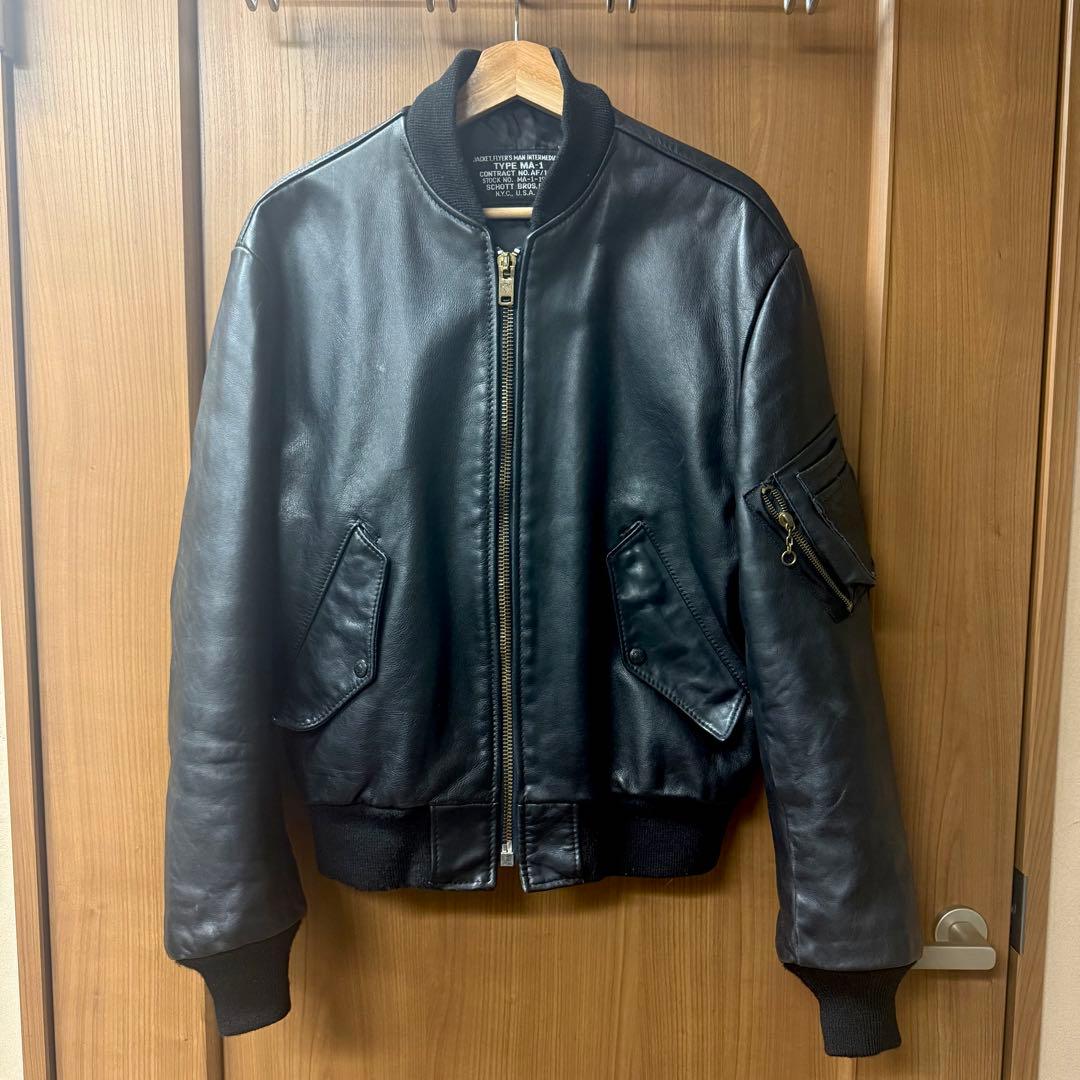 【牛革】SCHOTT レザー MA-1 ジャケット