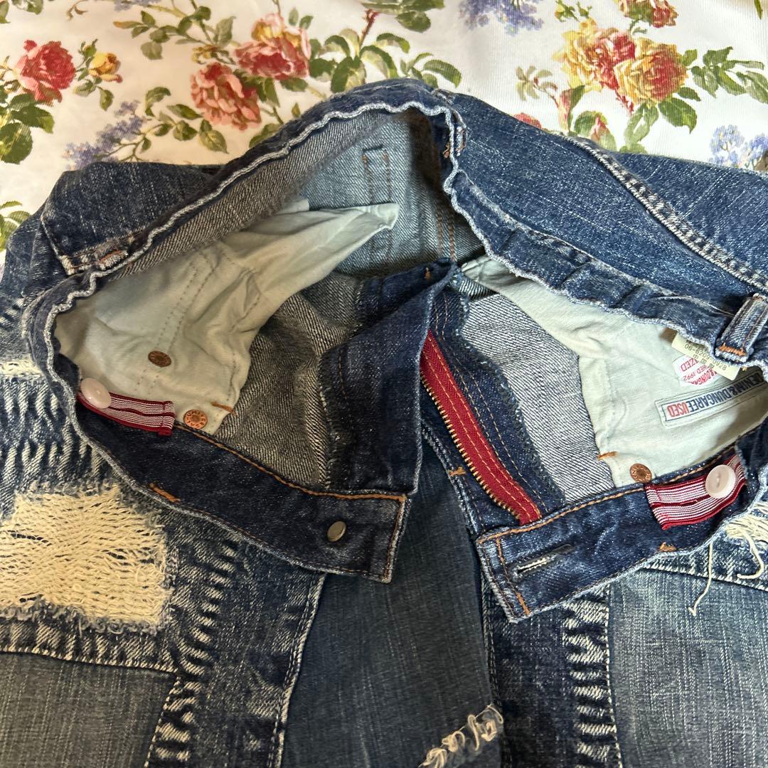 ♡新品未使用♡デニムダンガリー／リメイクロングスカート／160センチ