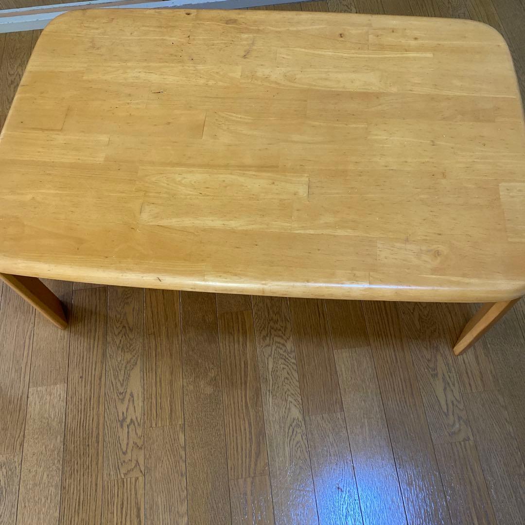 ダイニングテーブル ローテーブル木目柄　折りたたみ幅90×奥行6０×高さ約30