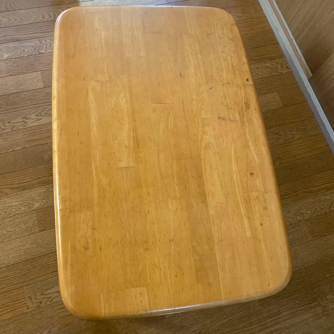 ダイニングテーブル ローテーブル木目柄　折りたたみ幅90×奥行6０×高さ約30