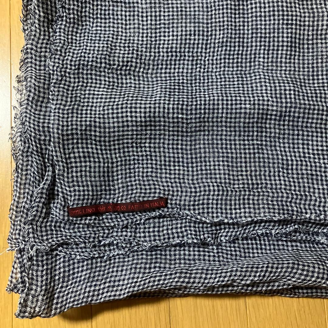 ダニエラグレジス　リネン　チェック　大判　ストール