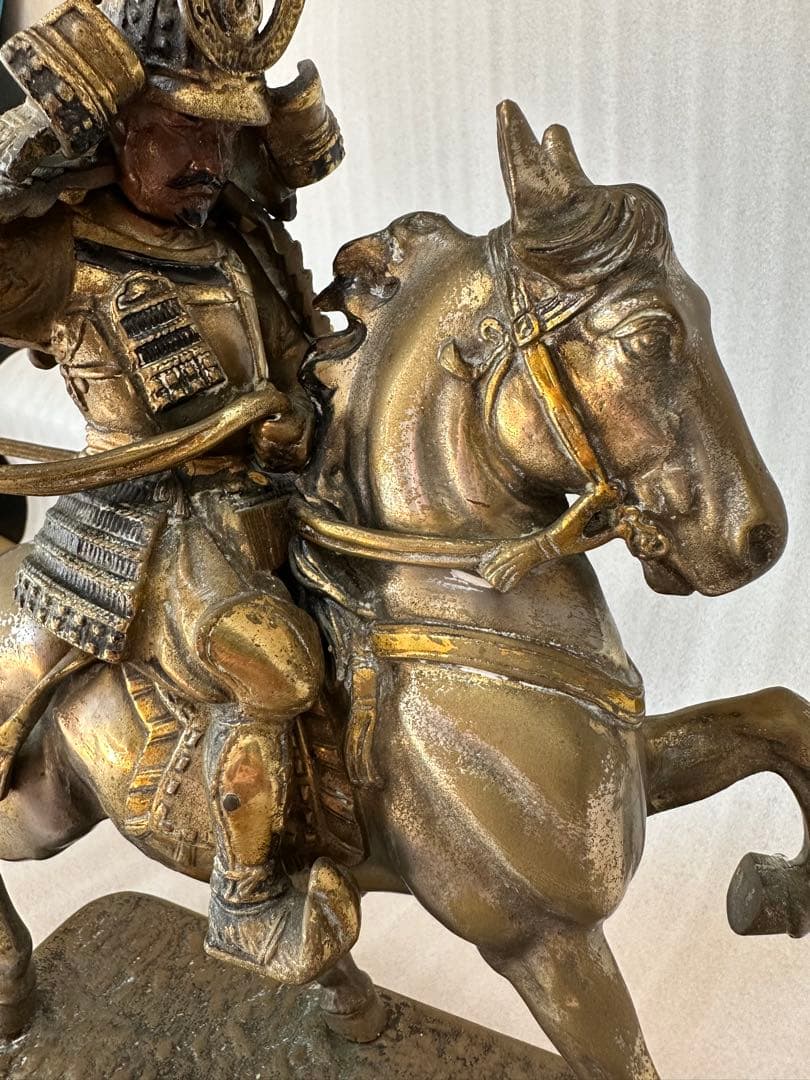 大楠公像 楠木正成 騎馬 武者像 銅製 重さ約5.1kg 高さ約33cm