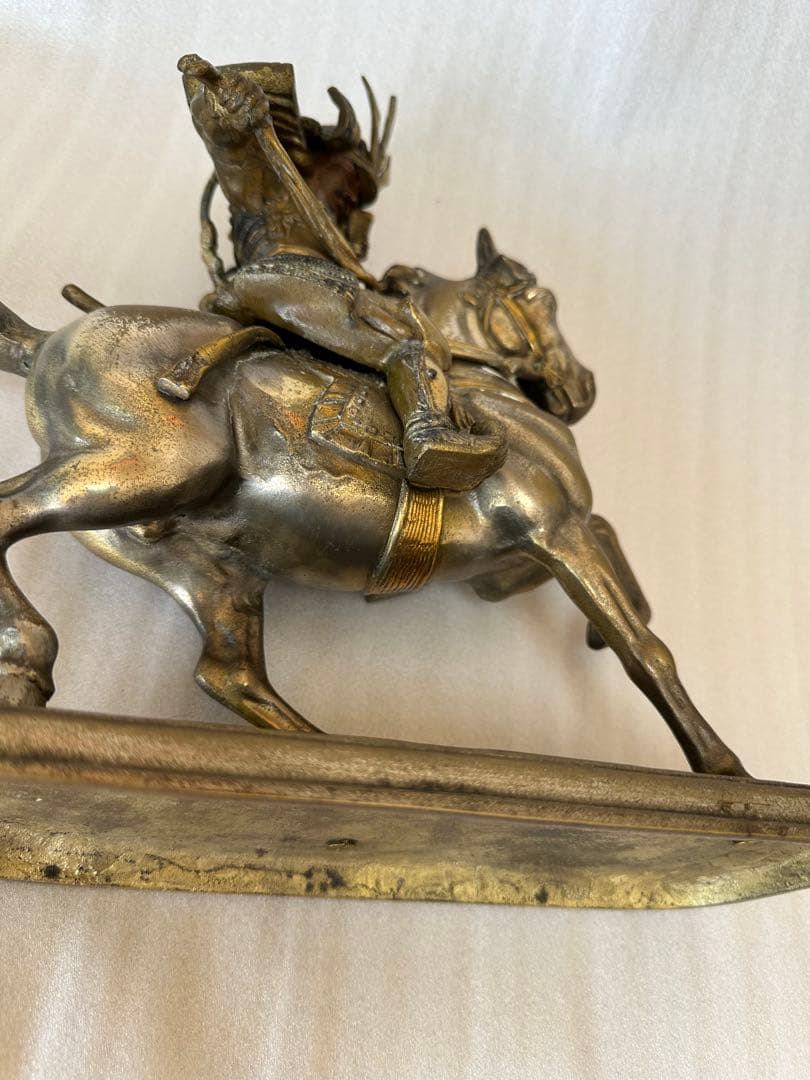 大楠公像 楠木正成 騎馬 武者像 銅製 重さ約5.1kg 高さ約33cm