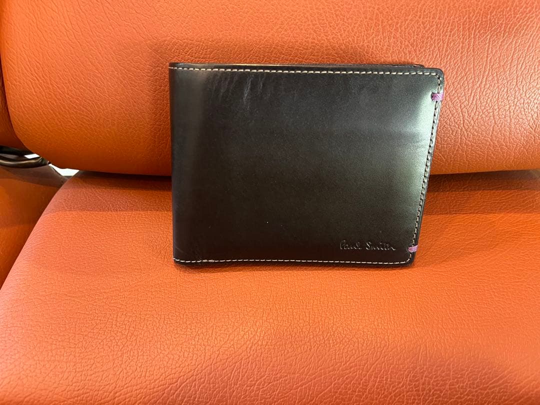 ポールスミス　ミニクーパー黒 レザー 二つ折り財布