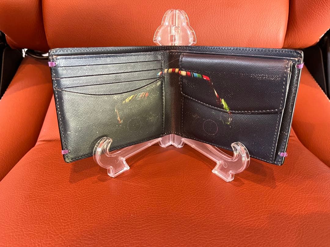 ポールスミス　ミニクーパー黒 レザー 二つ折り財布