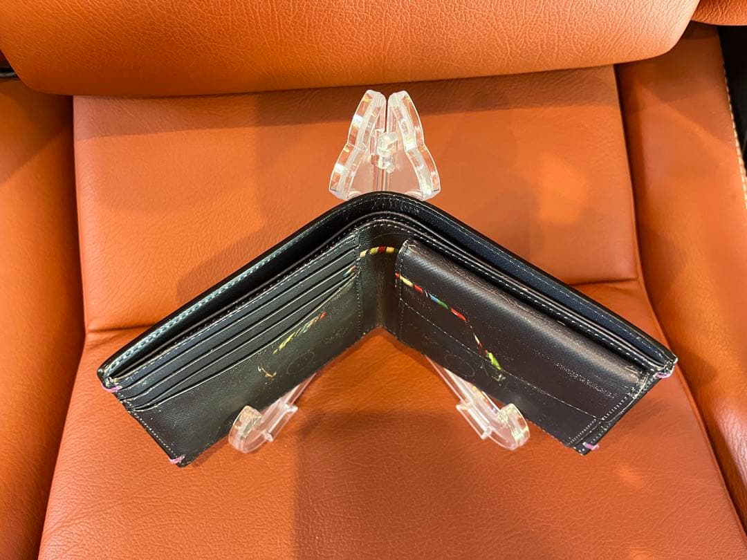 ポールスミス　ミニクーパー黒 レザー 二つ折り財布