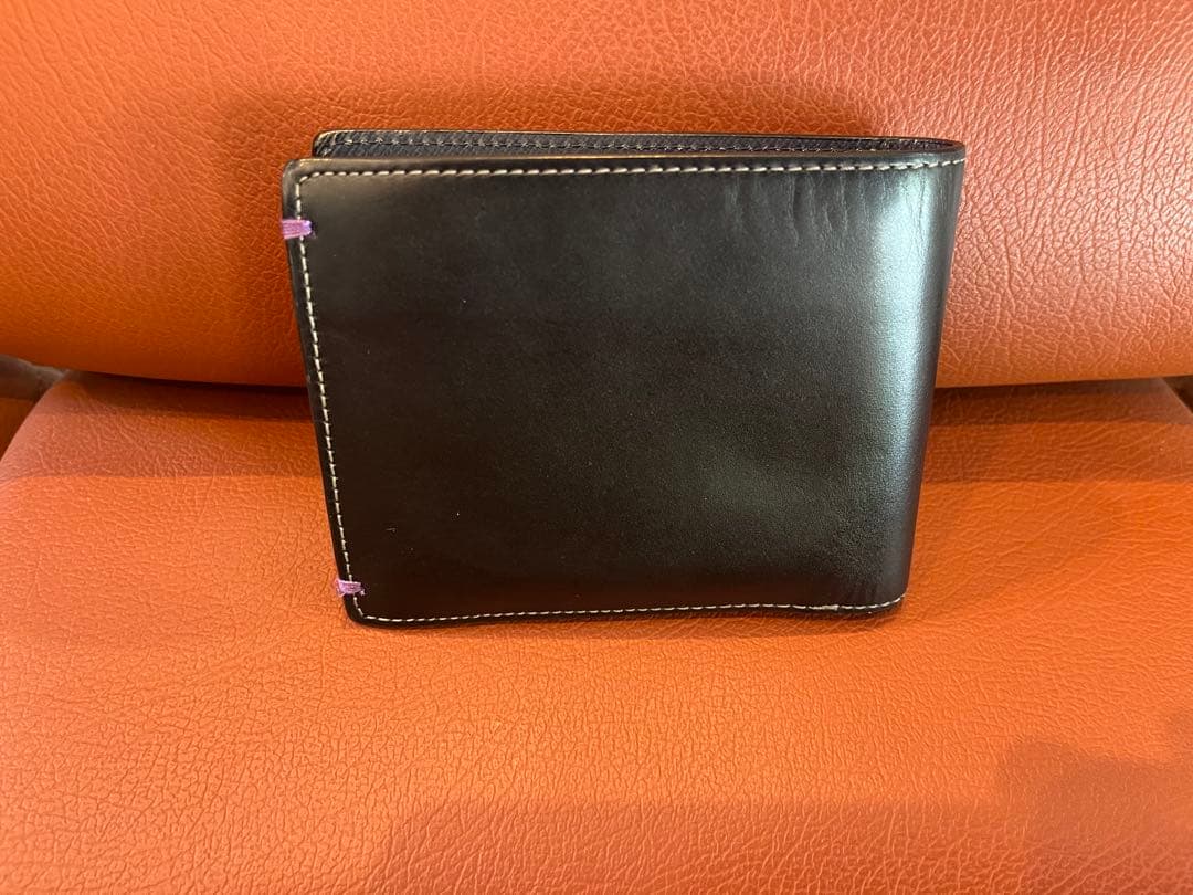 ポールスミス　ミニクーパー黒 レザー 二つ折り財布