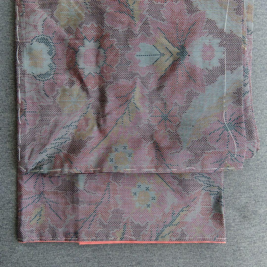 着物リメイク＊本場大島紬　草花柄ワイン＊ノースリーブテント型フレアーワンピース