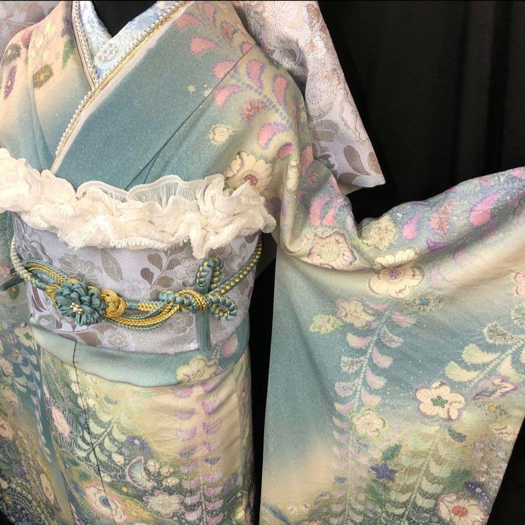 辻ヶ花振袖 1式セット 草履バッグ付き