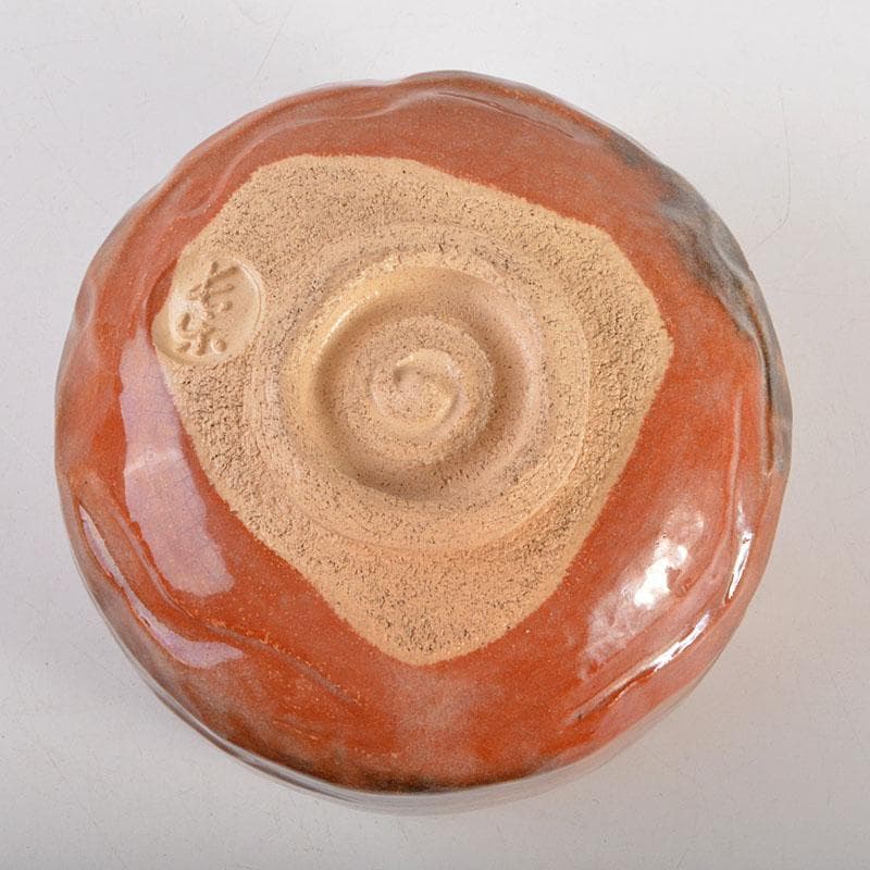 茶道具　小川長楽作　赤楽茶碗　紫野　後藤瑞巌極め箱　V　6858