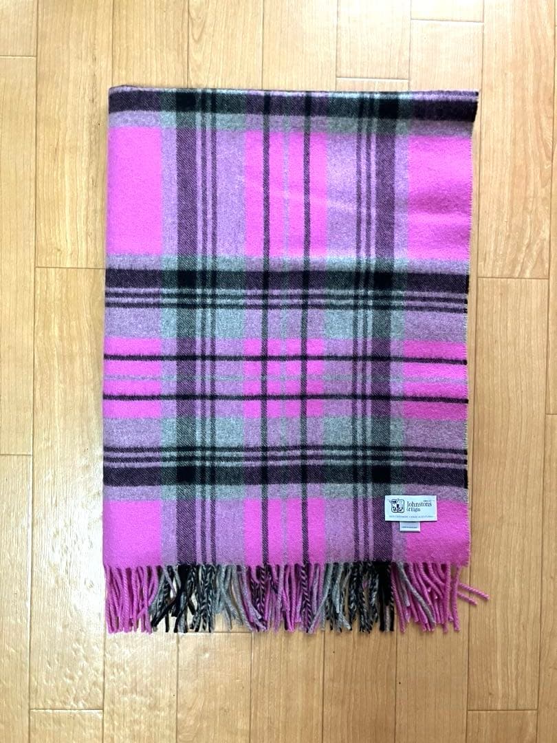 エストネーション別注 ジョンストンズ カシミヤストール ピンク