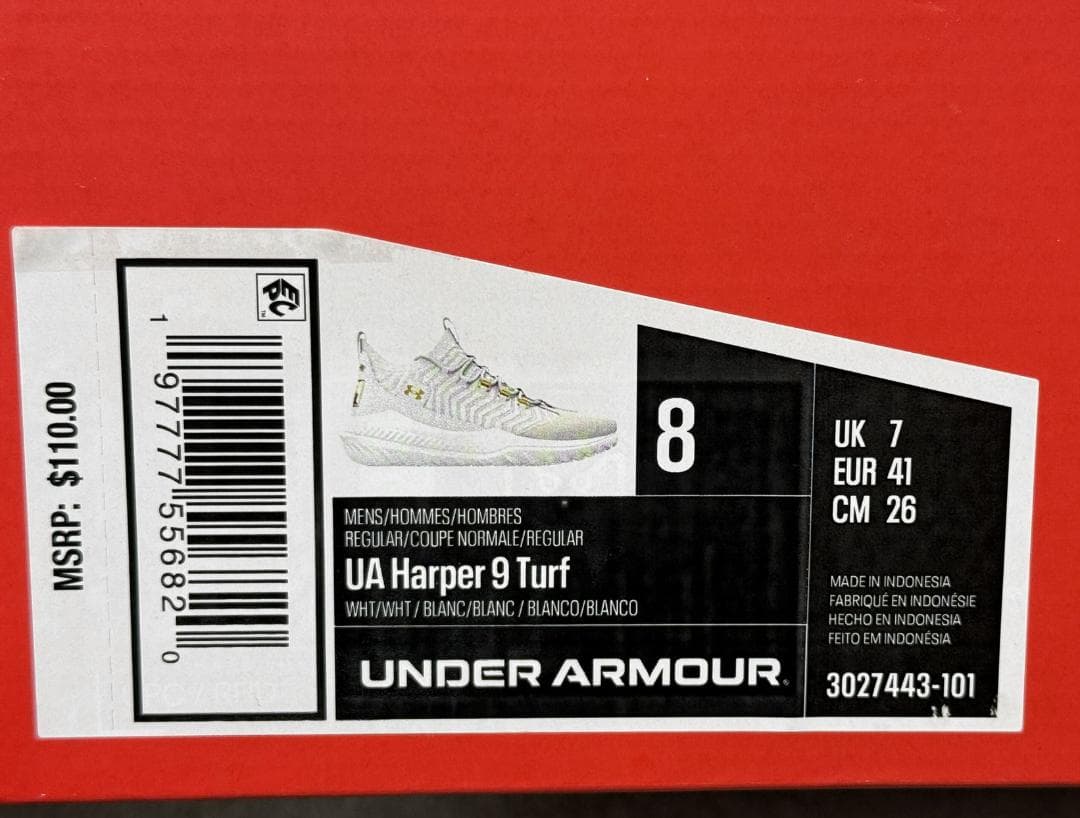 新品 アンダーアーマー Harper9 Turf ベースボールシューズ 26cm