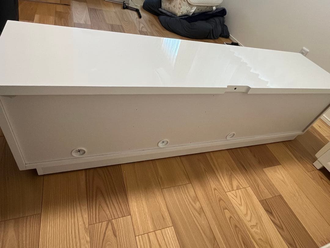 テレビ台・テレビボード(ホワイト) 引き出しとガラス扉付き