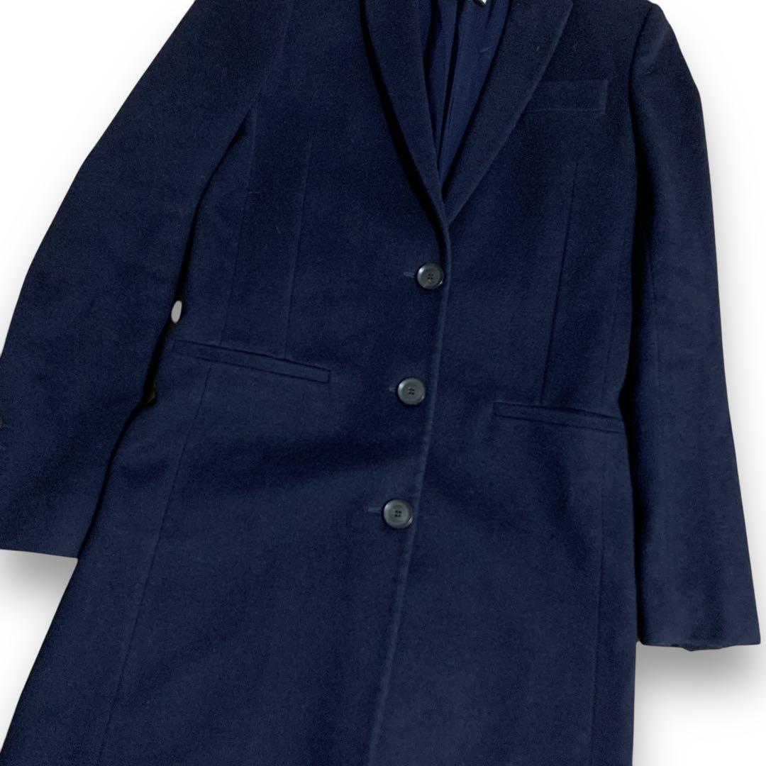 【極美品】 グッチ チェスターコート アウター ロング丈 Aライン ネイビー