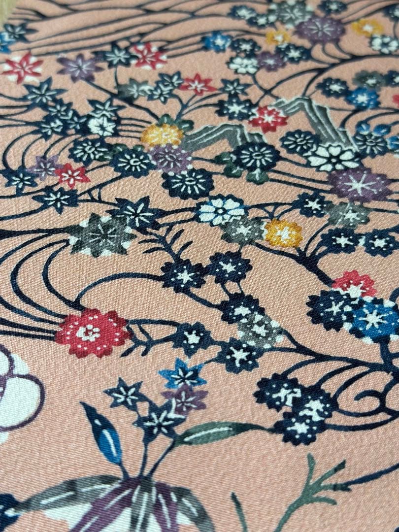 反物　琉球手ざし　古琉紅型　正絹　丹後　落款あり