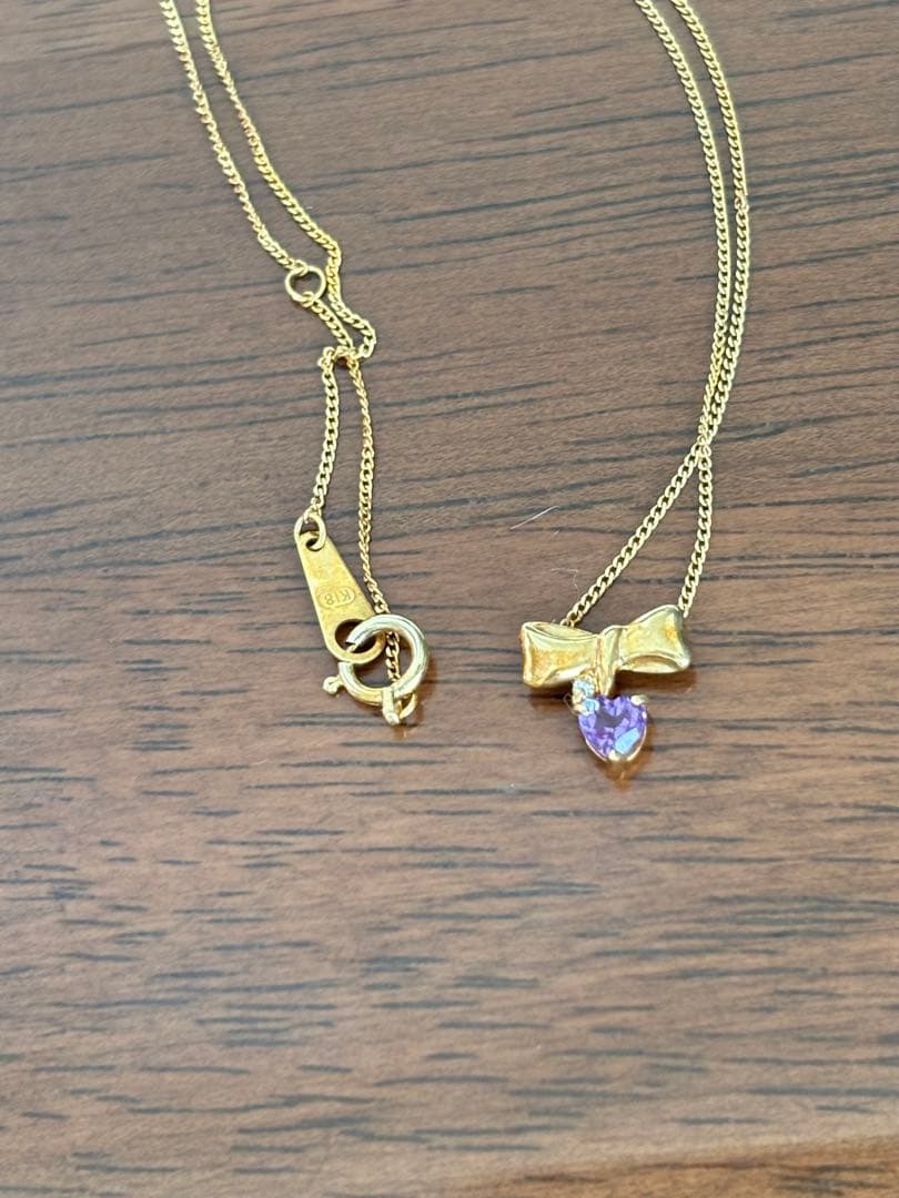 ネックレス　アメジスト　ダイヤ　Ｋ18