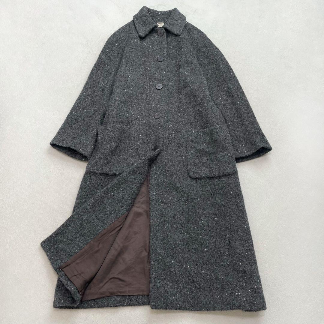 Krizia poi アルパカロングチェスターコート 42 大きいサイズ ベルト