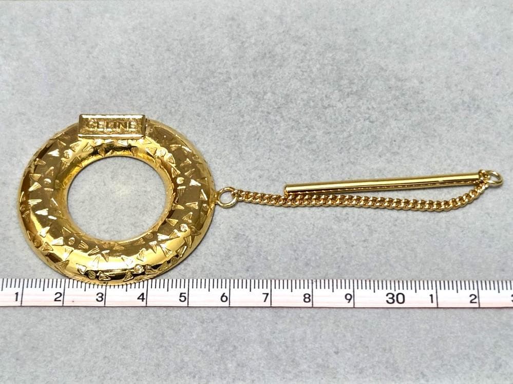 CELINE セリーヌ　CELINEロゴ　スカーフリング　箱付き　43178