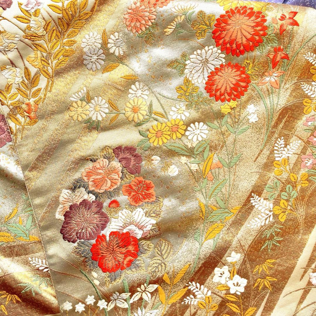 薄紫色の花柄京友禅訪問着・花柄刺繍帯・帯揚げ・帯締め・長じゅばんフルセット