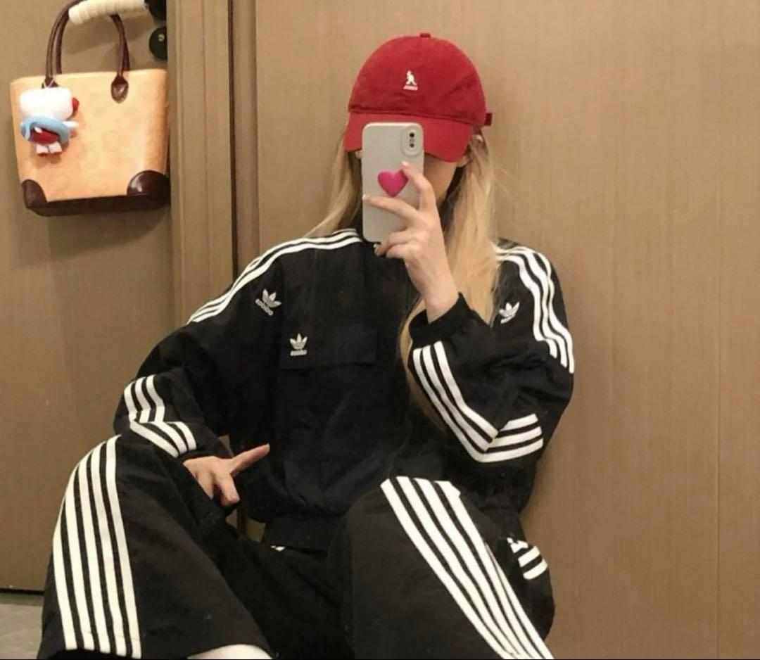 （lune）　adidas トラックジャケット黒