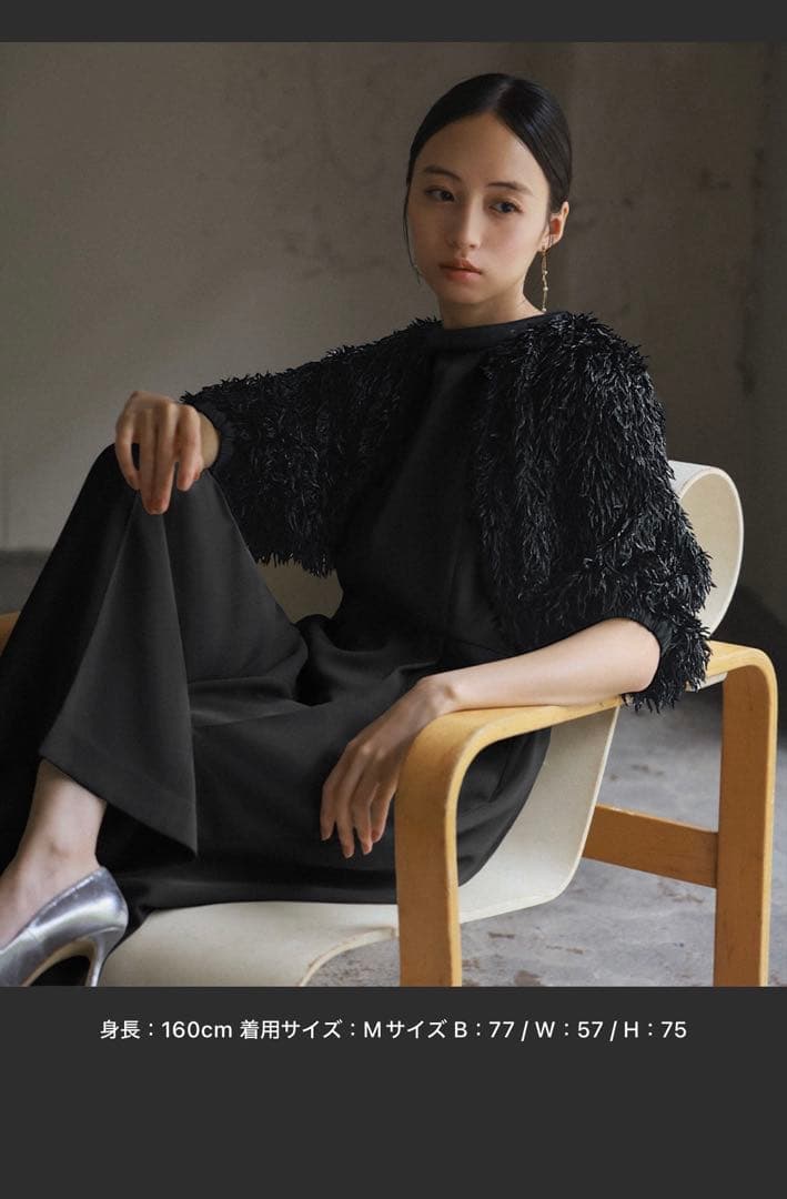 GIRL フェザーボレロスリーブ&オールインワン2点セット結婚式パンツドレス