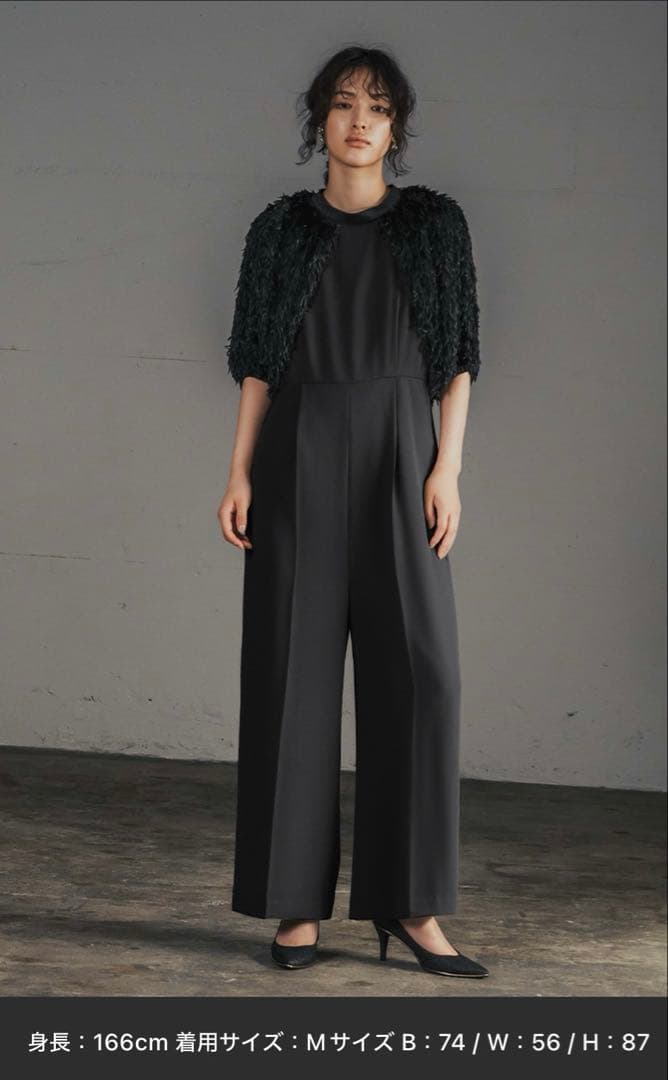 GIRL フェザーボレロスリーブ&オールインワン2点セット結婚式パンツドレス