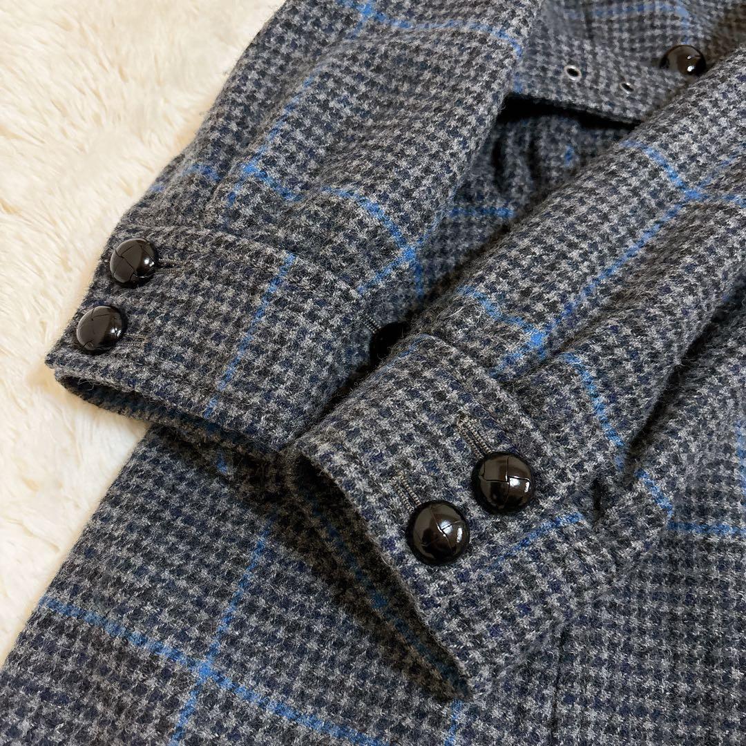 希少☆バーバリーブルーレーベル 千鳥格子 チェック ウール トレンチコート